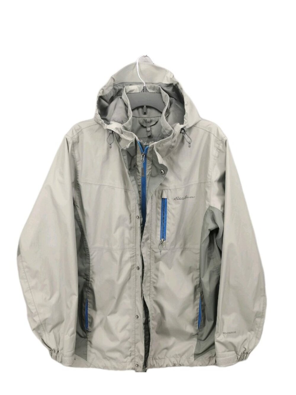 Eddie Bauer WeatherEdge Rain Jacket Mens S Gray Waterproof Hooded Windbreaker